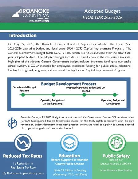 Roanoke County Budget in Brief Cover Approved May 27 2025